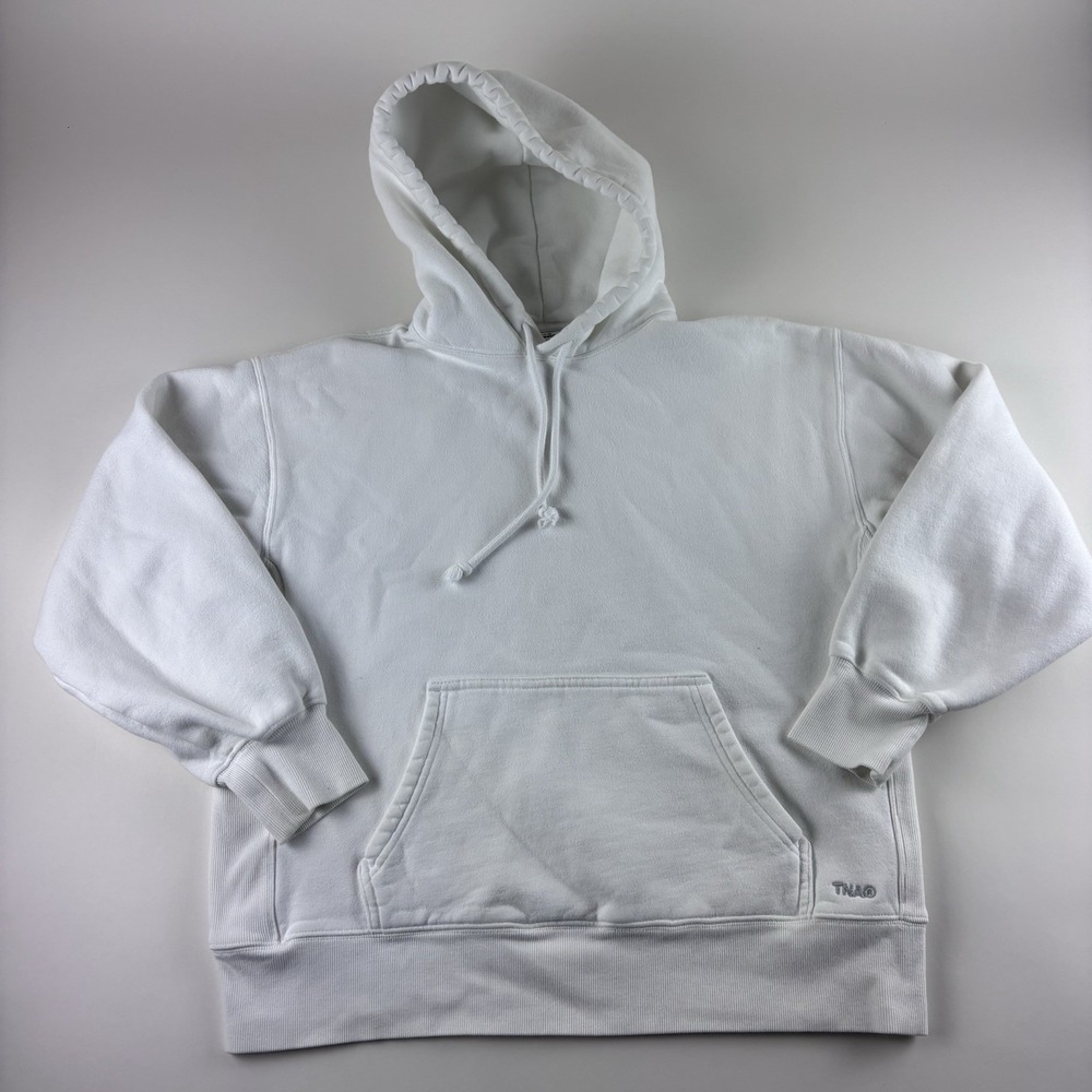 TNA Sweatfleece Cozy‎ Fleece Pullover Hoodie White Womens XS Boyfriend Fit
